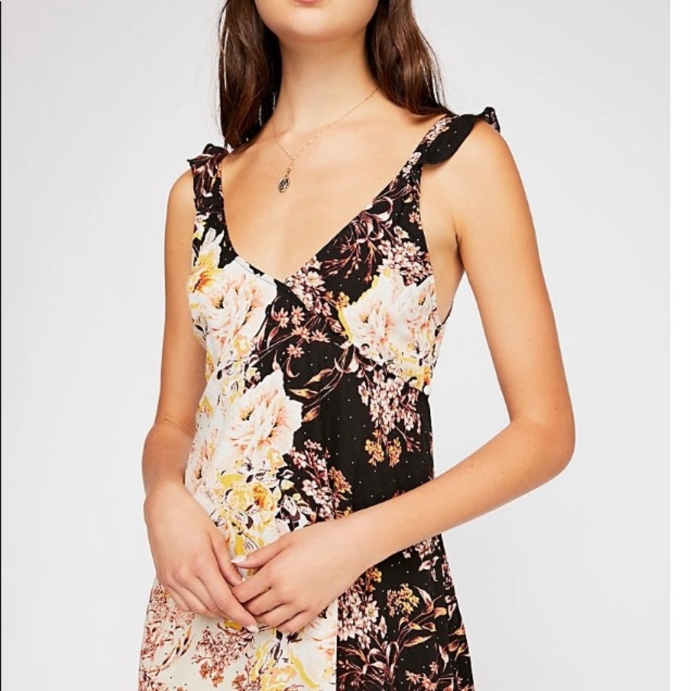 Black Freepeople Lauria Printed Mini Slip
